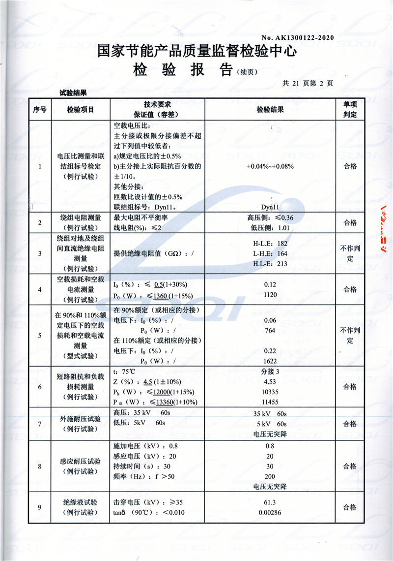 高低压试验报告-S11-1250城阳城阳城阳油浸式变压器-2.jpg